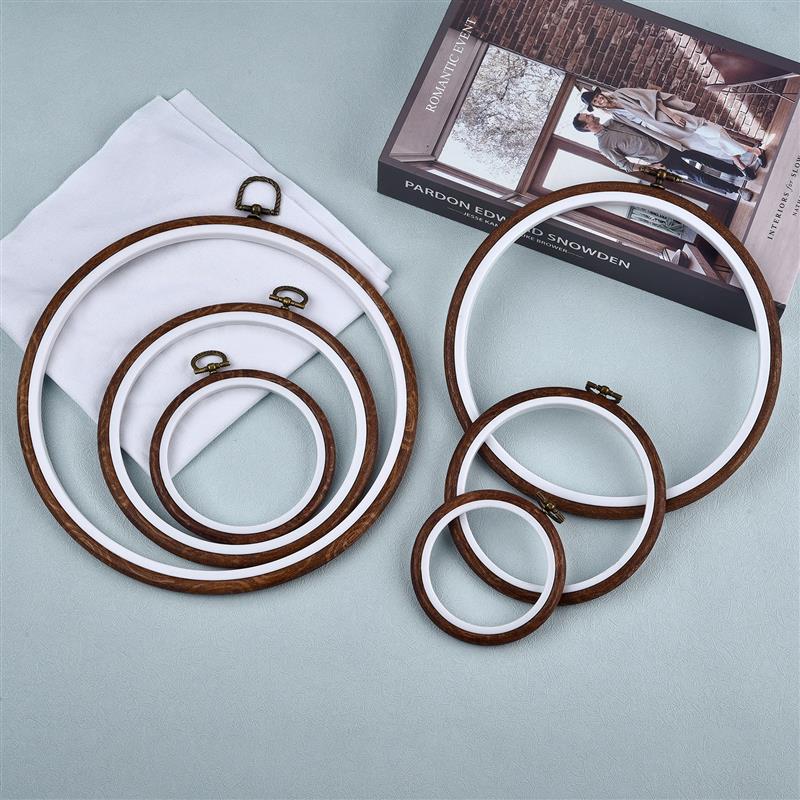 Round Oval Wooden Color Embroi - огляд і ціна Wood Ring Blank