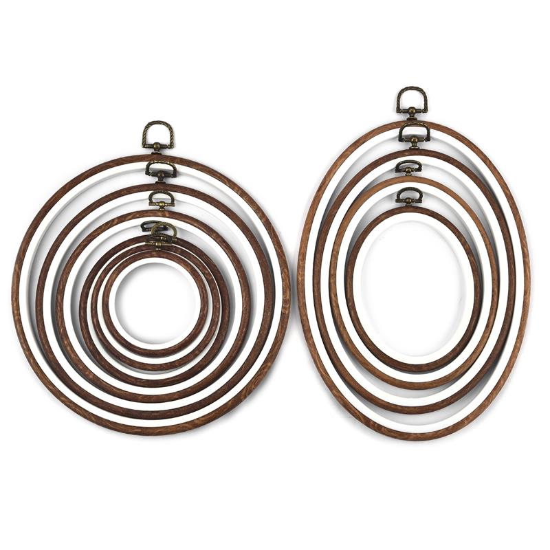 Round Oval Wooden Color Embroi - огляд і ціна Wood Ring Blank