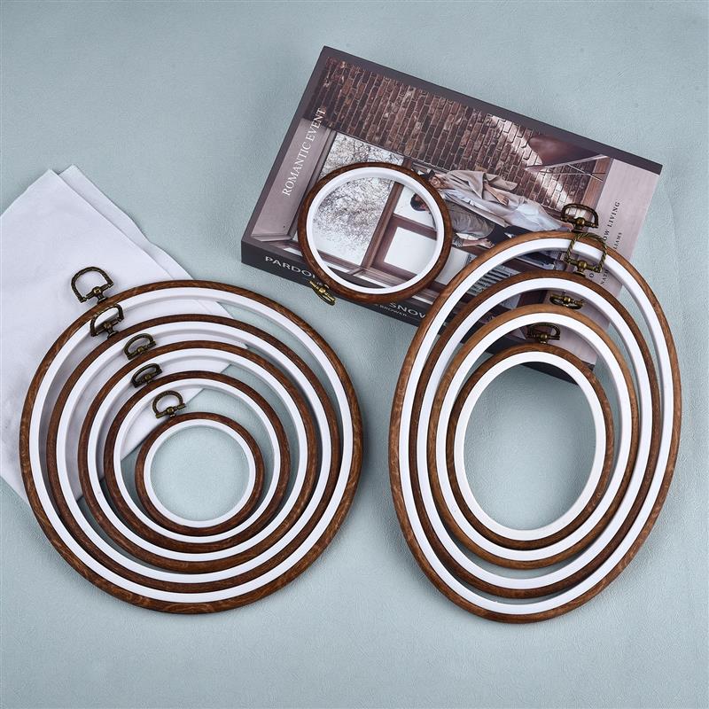 Round Oval Wooden Color Embroi - огляд і ціна Wood Ring Blank