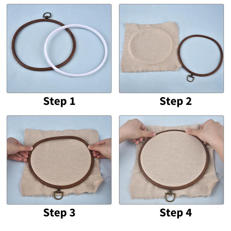 Round Oval Wooden Color Embroi - огляд і ціна Wood Ring Blank