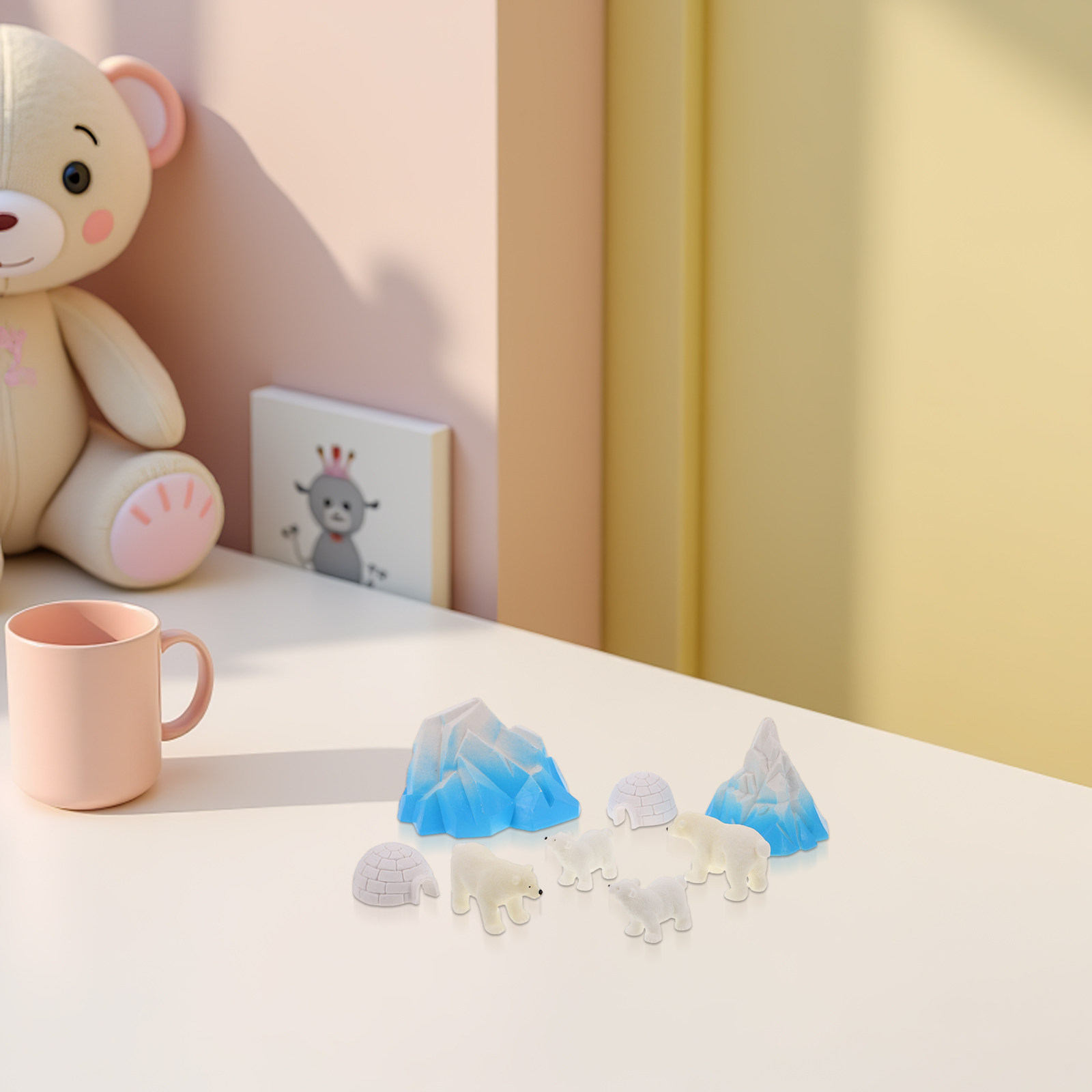 8Pcs Mini Resin Polar Bears Ar - огляд і ціна Resin Crafts