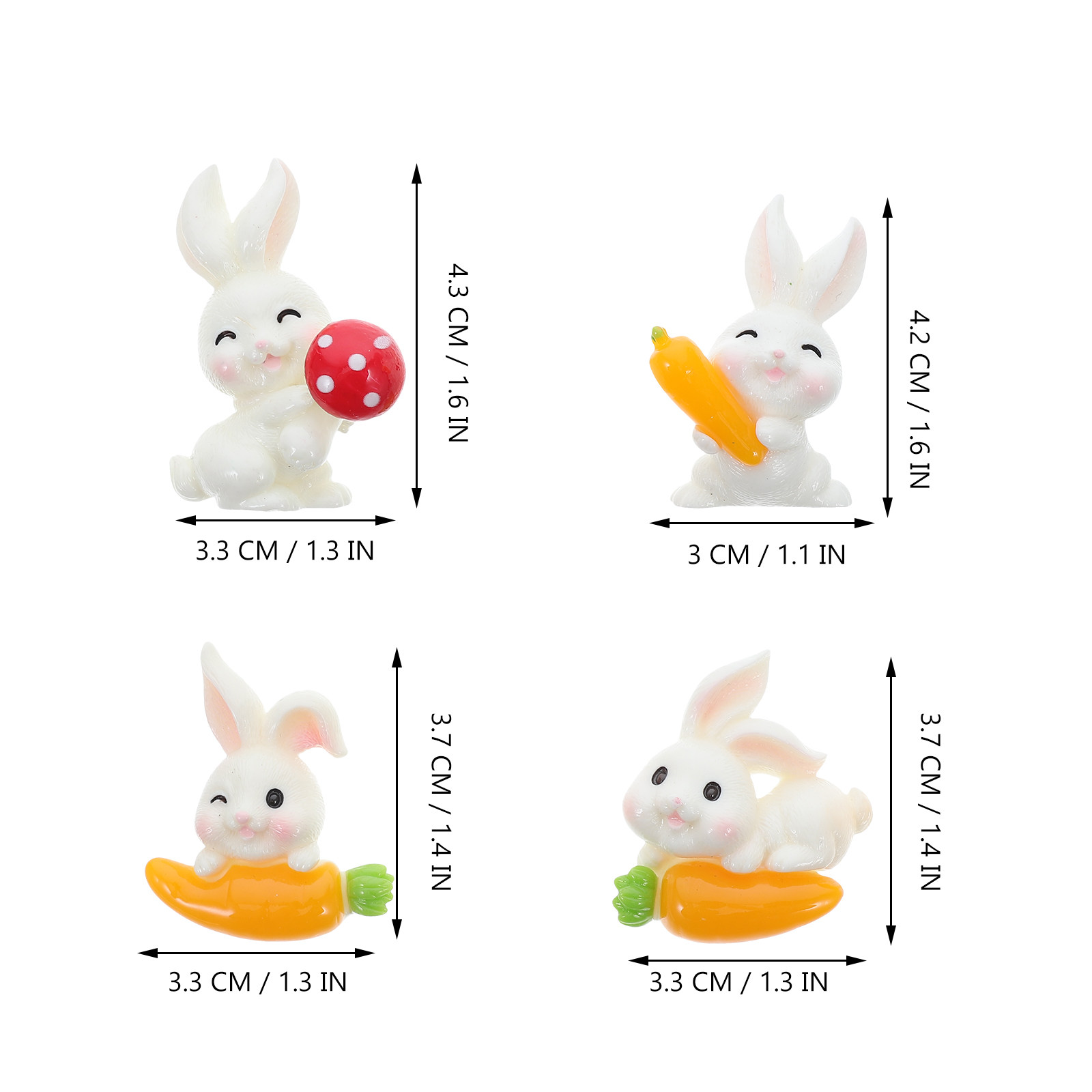 12Pcs Resin Rabbit Carrot Char - огляд і ціна Resin Craft Supplies