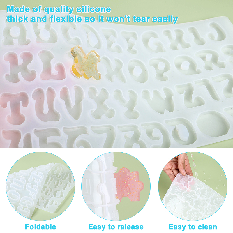 Alphabet Keychain Molds Alphab - огляд і ціна Gold Foil Flakes