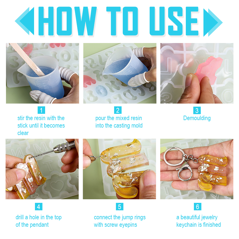 Alphabet Keychain Molds Alphab - огляд і ціна Gold Foil Flakes