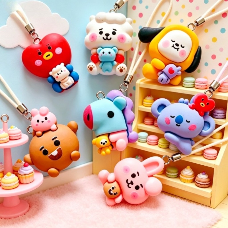7pcs BT21 Resin Cartoon Charm  - огляд і ціна Resin Craft Supplies