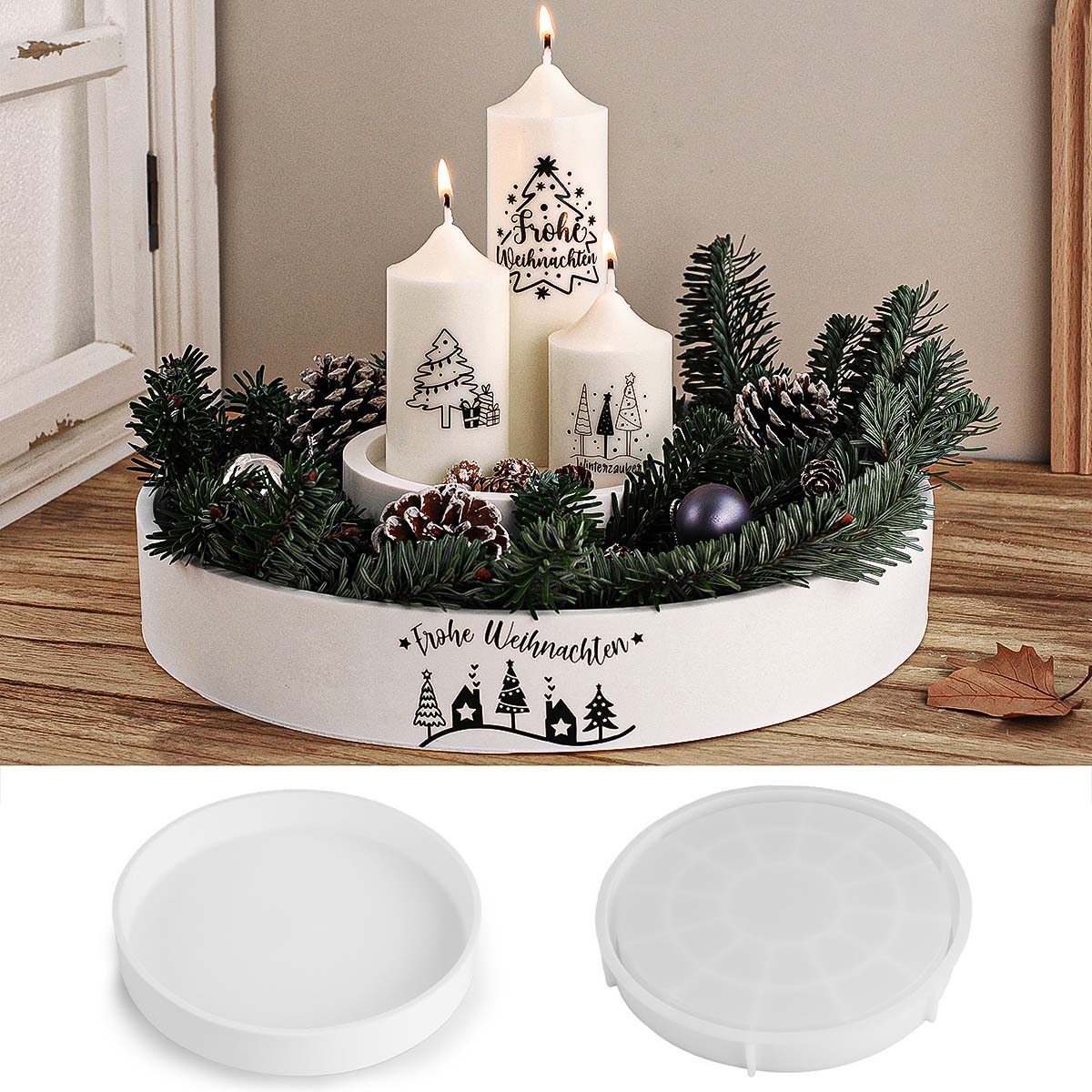 Concrete Round Candle Bowl Ves - огляд і ціна Coaster Mold Round