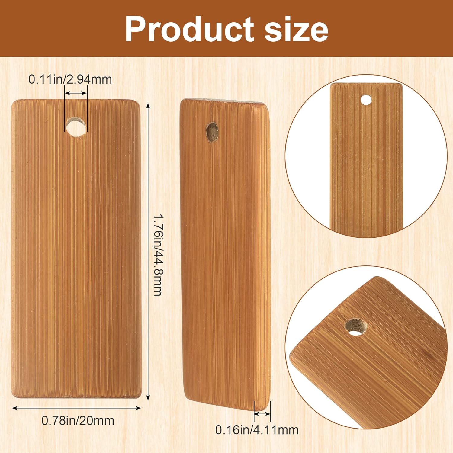 50Pcs Natural Wood Blanks 45x2 - огляд і ціна Wood Ring Blank