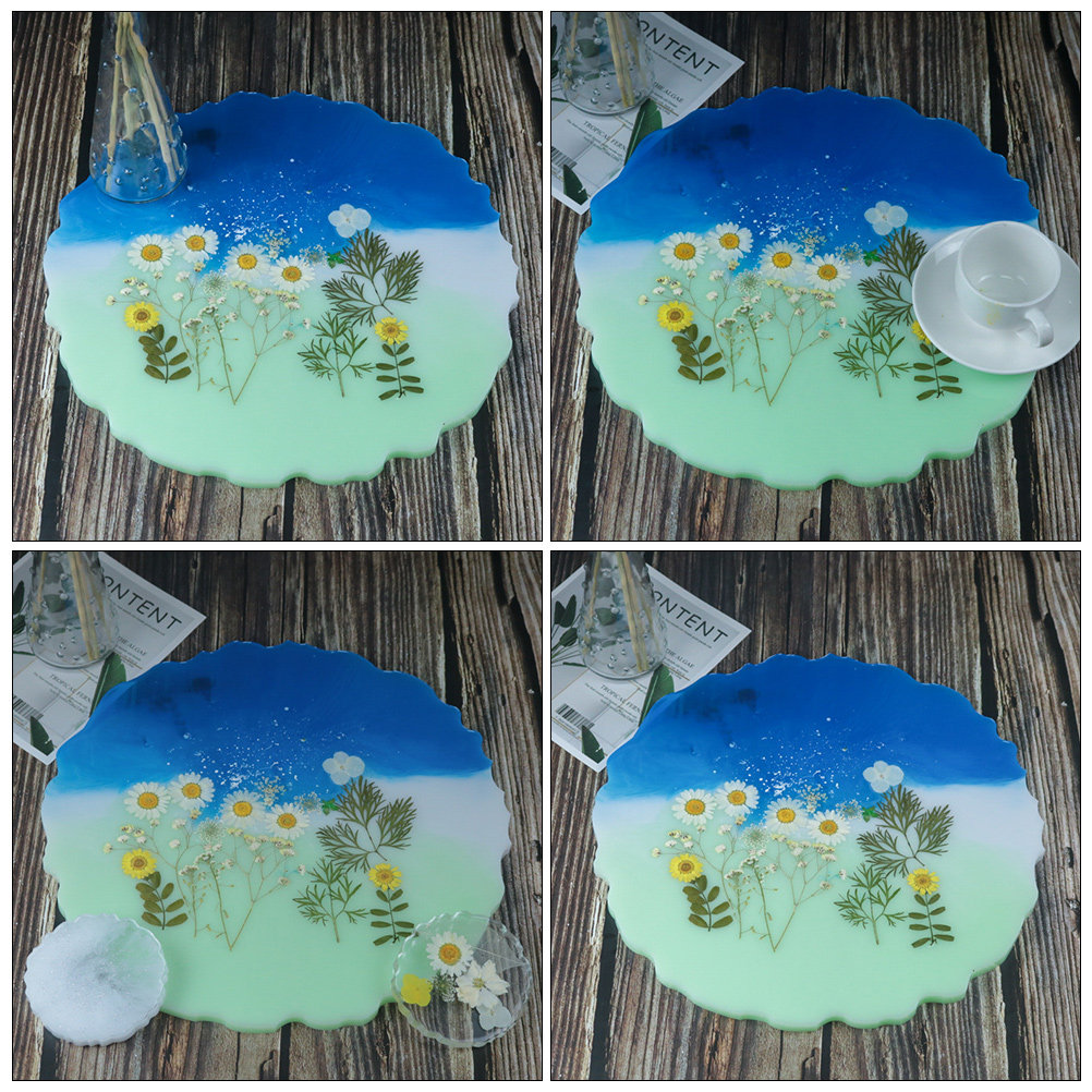 2Pcs Crystal Resin Silicone Tr - огляд і ціна Serving Tray Mold